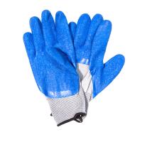 Перчатки нейлоновые покрытие полиуританом сине-сер